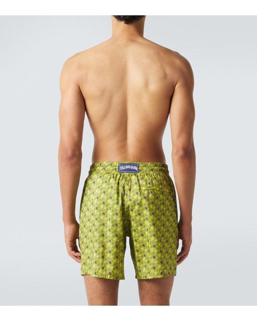 Vilebrequin Green Mahina Printed Swim Trunks for men