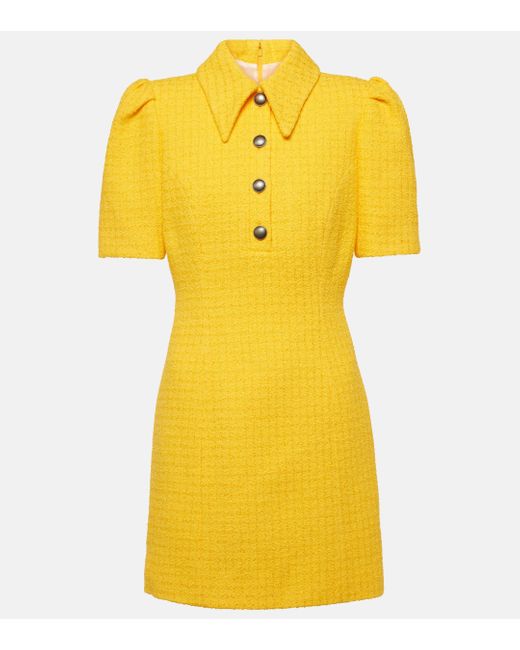 Robe en tweed Alessandra Rich en coloris Yellow