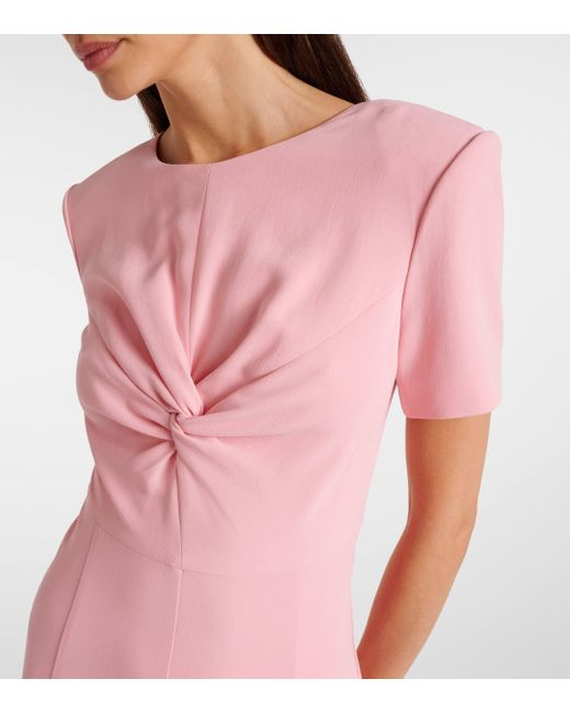 Roland Mouret Pink Twisted Cady Midi Dress