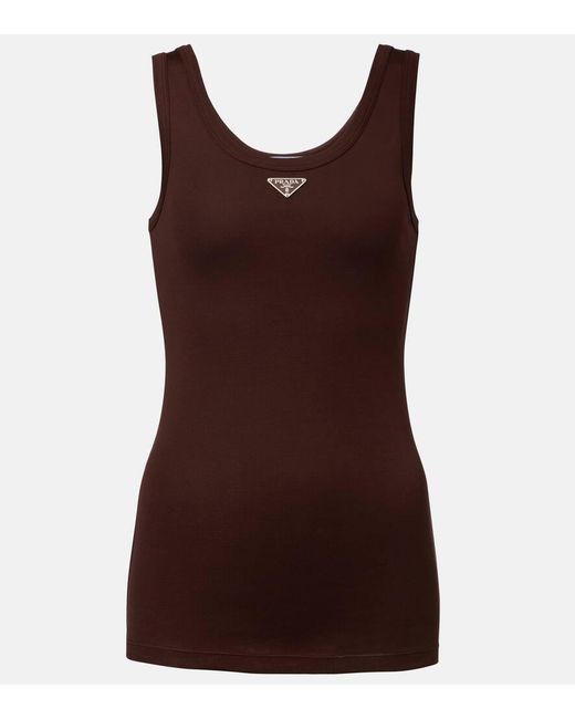 Prada Brown Top Aus Baumwolle