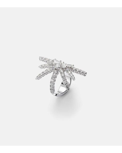 YEPREM White Y-Not 18Kt Ring With Diamonds