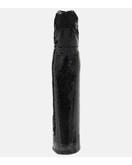 Safiyaa Black Santina Sequined Gown