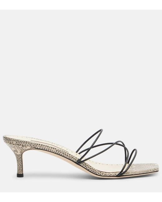 Mules Ninfe 50 En Cuir Manolo Blahnik en coloris Metallic