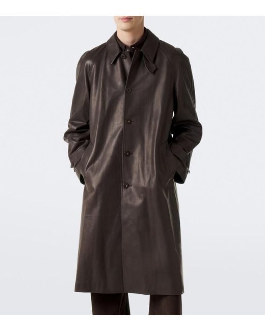 The Row Black Sitali Leather Car Coat for men