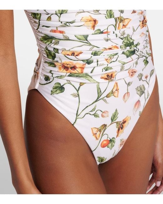 Agua Bendita White Rabano Floral Swimsuit