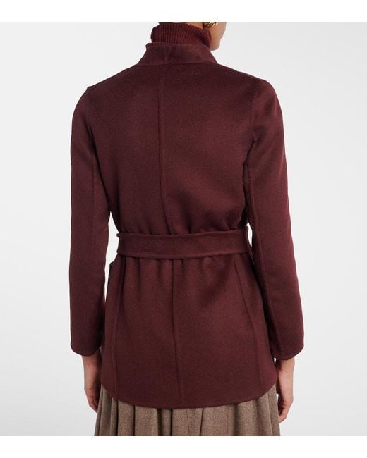 Max Mara Purple Harold Camel Hair Wrap Coat