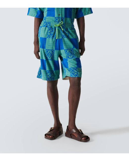 Loewe Blue Paula's Ibiza Anagram Cotton-blend Shorts for men