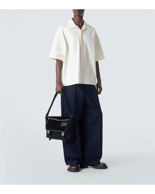 Loewe Black Flex Medium Canvas And Suede Messenger Bag for men