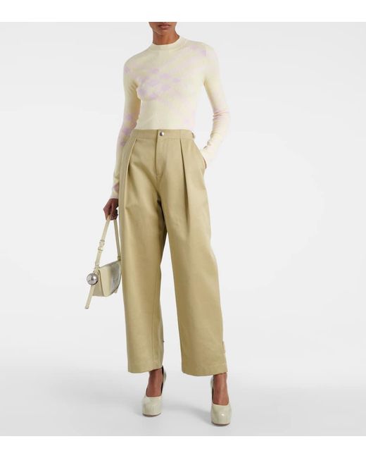Burberry Yellow Top Check Aus Einem Wollgemisch