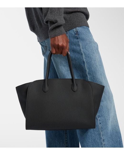 The Row Black Marlo 12 Leather Tote Bag