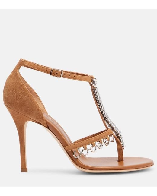 Sandales Ludo En Daim A Ornements Christopher Esber en coloris Brown