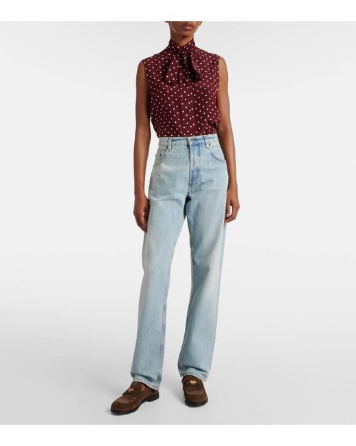 Jean Ample A Taille Basse Miu Miu en coloris Blue