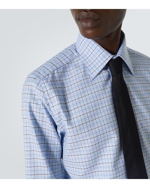 Tom Ford Blue Cotton-Blend Shirt for men