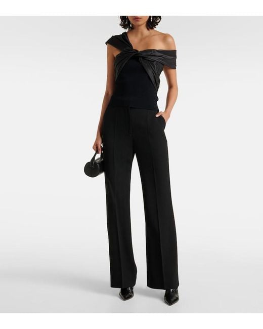Jonathan Simkhai Black Celiana Taffeta Top