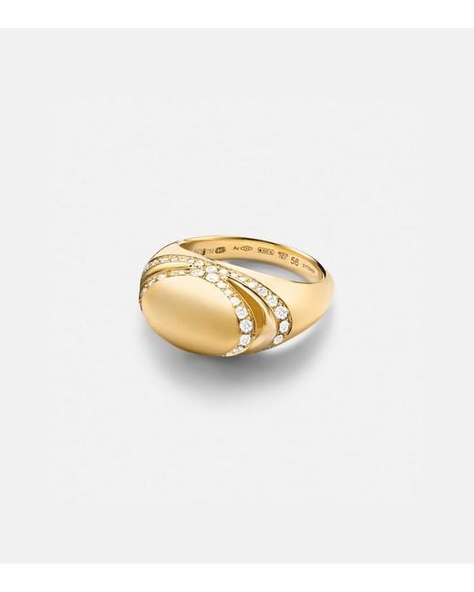BVLGARI Metallic Cabochon 18Kt Ring With Diamonds