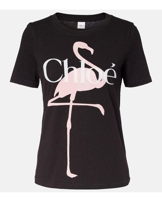 Chloé Black Logo Cotton Jersey T-Shirt