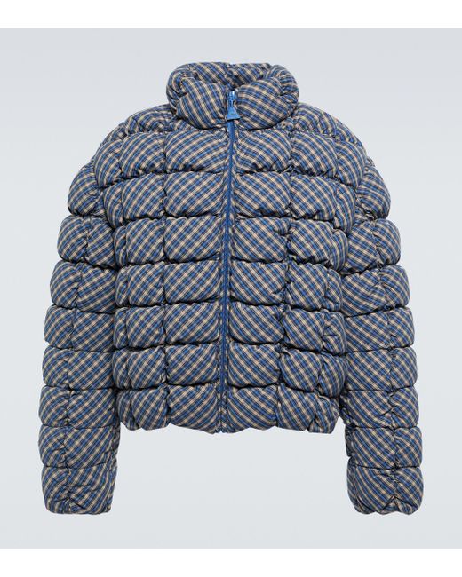 ERL Blue Checked Cotton Down Jacket for men