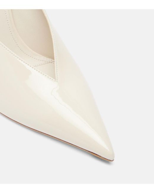 Ferragamo White Patent Leather Mules