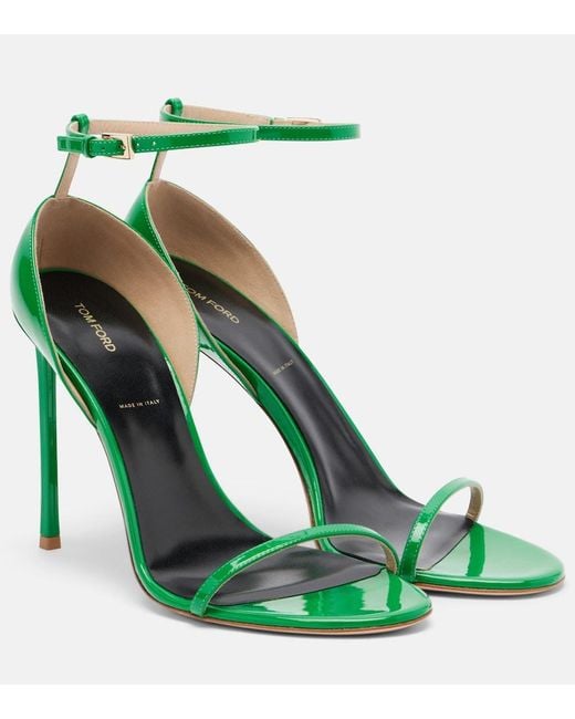 Tom Ford Green Vertigo Patent Leather Sandals