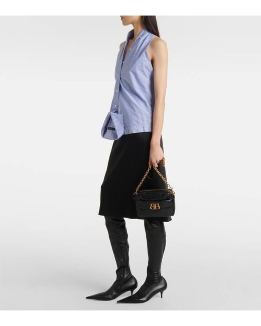 Balenciaga Black Avenue Leather Over-The-Knee Boots