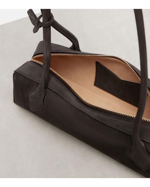Alaïa Black Le Teckel Medium Suede Shoulder Bag