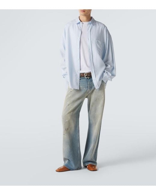 Acne Blue Striped Shirt for men