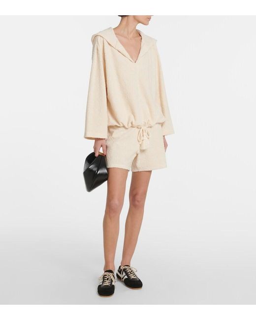 Tory Burch Natural Jacquard Cotton-Blend Terry Sweater
