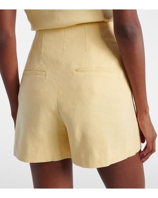 Shorts Brit En Mezcla De Lino Veronica Beard de color Natural