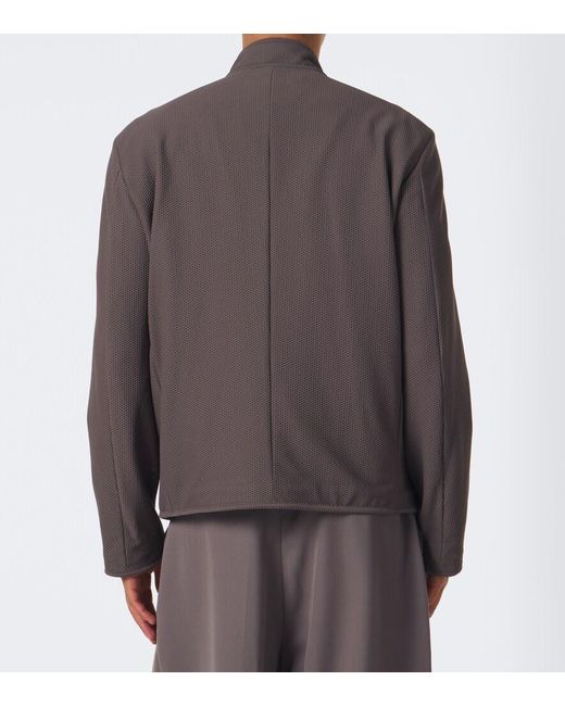 Giorgio Armani Gray Logo Blouson Jacket for men