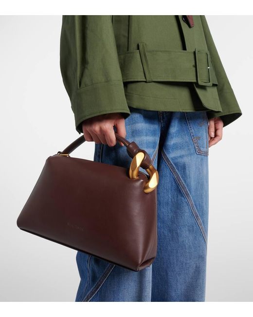 J.W. Anderson Brown Tote Bag Jwa Corner Aus Leder