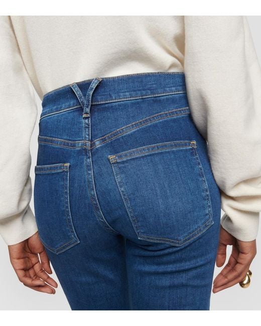 Veronica Beard Blue Beverly High-Rise Flared Jeans