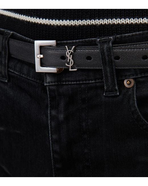 Cintura Cassandre in pelle di Saint Laurent in Black da Uomo