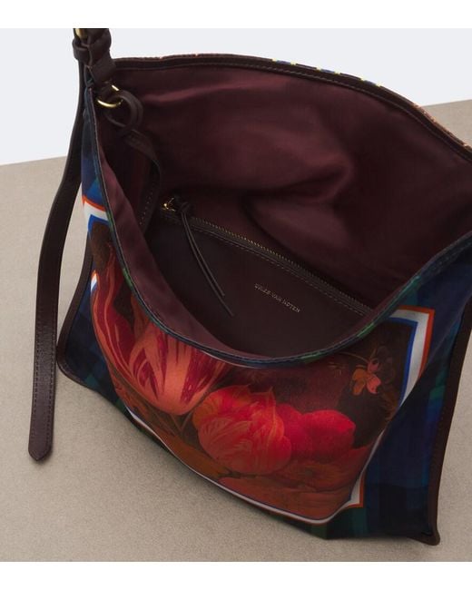 Dries Van Noten White Medium Printed Shoulder Bag