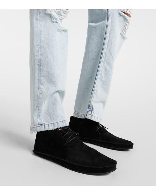 The Row Black Tyler Suede Ankle Boots