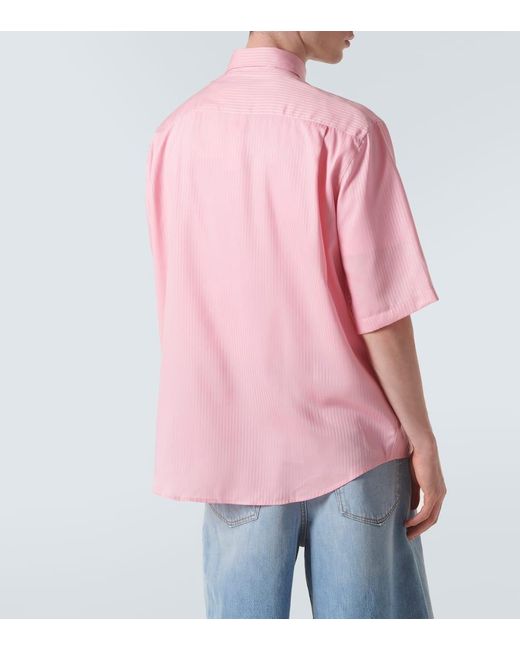 Camicia oversize a righe di Acne in Pink da Uomo