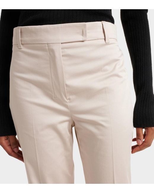 Max Mara Natural Felice Cotton-Blend Wide-Leg Pants