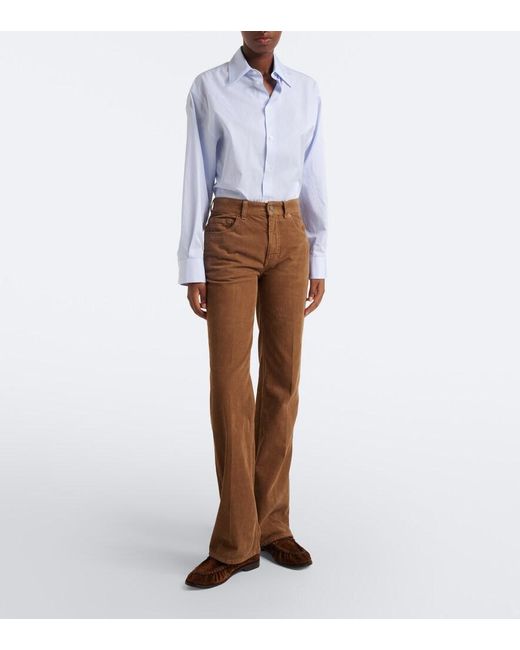 Saint Laurent Brown Cotton Corduroy Flared Pants