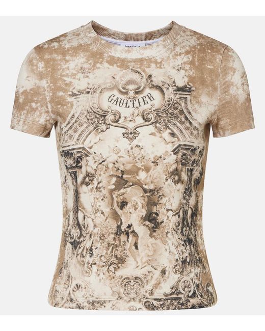 Jean Paul Gaultier Natural Medaillon Cotton-Blend Jersey T-Shirt
