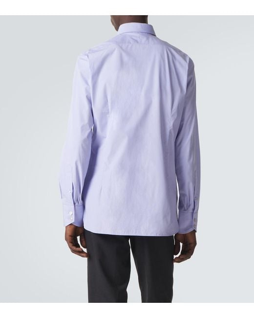 Tom Ford Blue Cotton Poplin Shirt for men