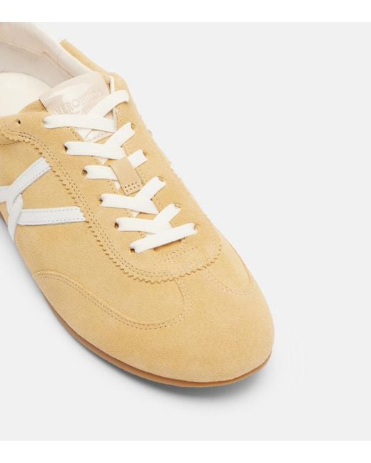 Veronica Beard Natural Riviera Suede Sneakers