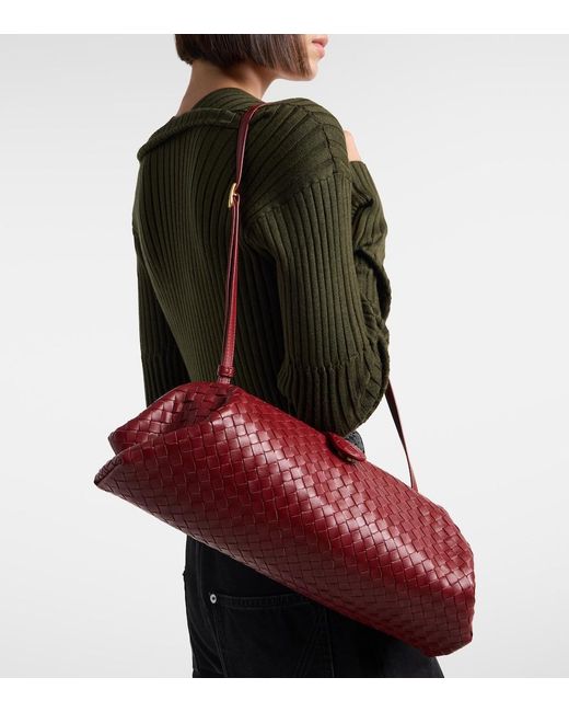 Bottega Veneta Red Lauren 1979 Intrecciato Leather Clutch