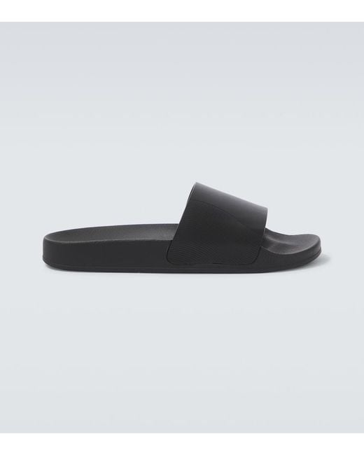 Frescobol Carioca Black Humberto Leather Slides for men