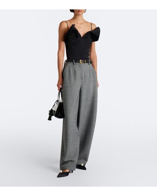 Magda Butrym Black Cotton And Silk Top