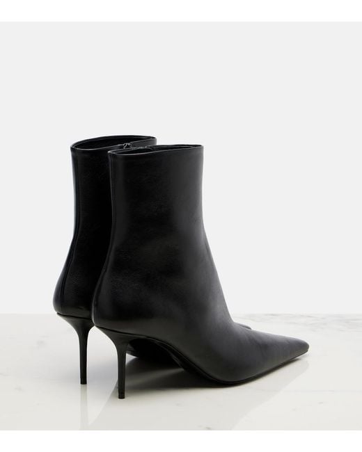 Saint Laurent Black Ashley Leather Ankle Boots