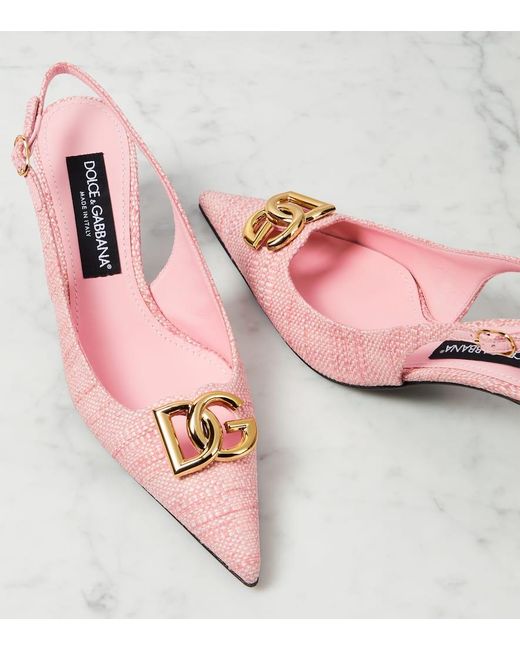 Salones destalonados 65 con logo Dolce & Gabbana de color Pink