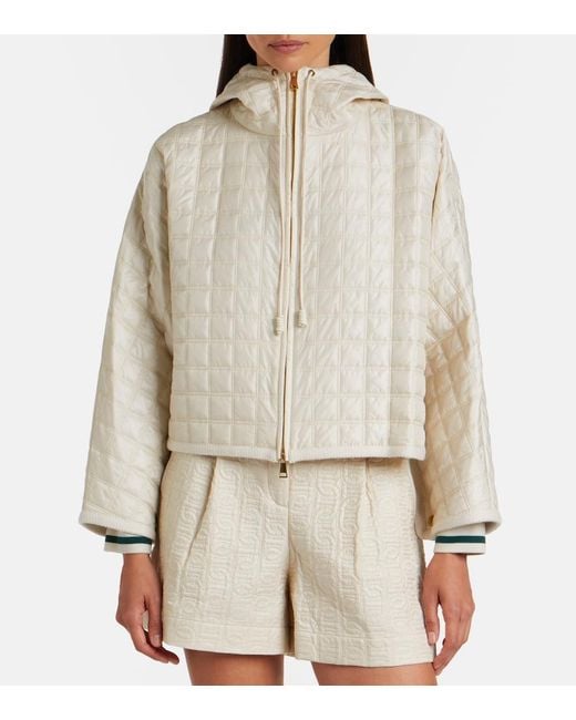 Moncler Natural Quilted Hooded Jacket