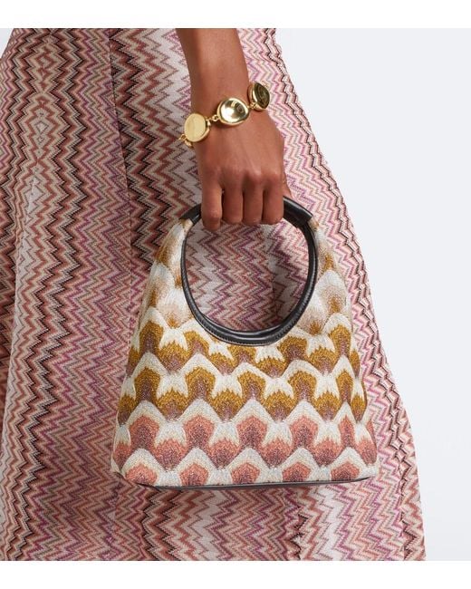 Missoni Pink Wave Small Lame Top-Handle Bag