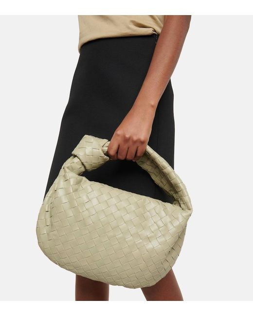 Bottega Veneta Metallic Jodie Teen Leather Tote Bag