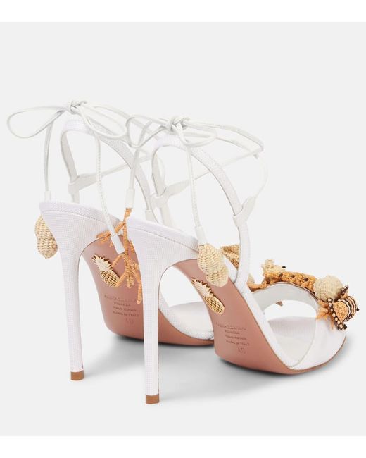 Aquazzura Natural Sandalen Marea 105 Aus Raffiabast