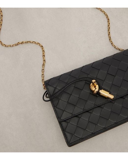 Bottega Veneta Black Andiamo Intrecciato Leather Shoulder Bag